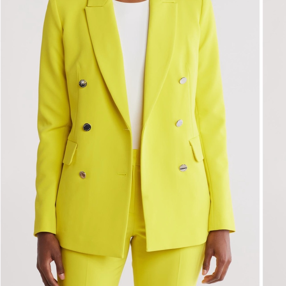 DKNYC Yellow Blazer Tailored Suit Jacket
